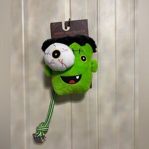 Happy  |  Halloween interactive Rope Face   Dog toy |  Squeaky 7” ….